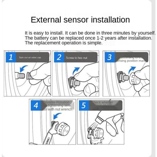 TPMS Solar Tire Pressure Monitoring System 1100 mAh IPX67 for Motorcycle