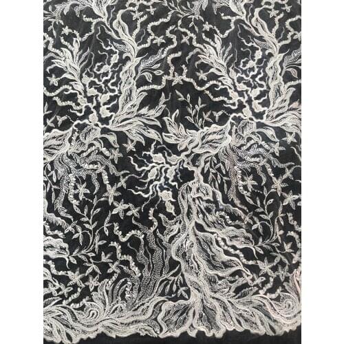 Wedding Lace Fabric Embroidered Sposa Dress Lace Mesh Fabric Dantel Moda Bridal Sell by 1 Yard