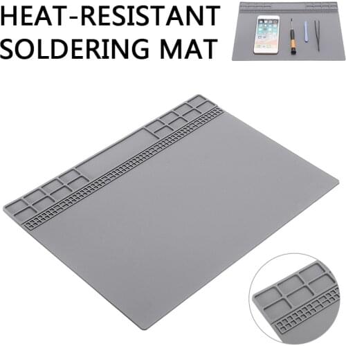 1pc Heat Insulation Pad Heat Insulation Silicone Pad Desk Mat Soldering Repair Tools Heat Insulation Pads 35x25cm