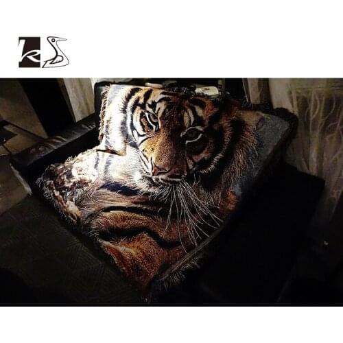 Tiger Knitted Blanket Summer Sofa Blanket Decorative Sofa Blankets Throw Blanket Decorative Bed Blanket Blankets For Beds