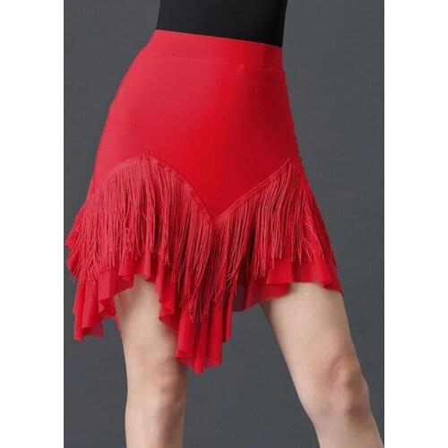 New Latin Dance Skirt Women Dance Clothes Red Dancing Skirt ChaCha/Rumba/Samba Modern Dance Clothing Chacha Latin Skirt BL2150