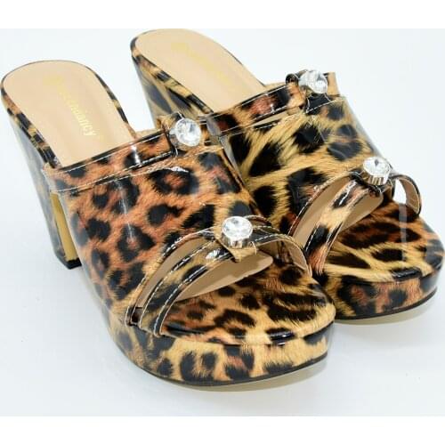 Fashion Coffee Leopard Print African High Heel Womens Pumps Shoes For Evening Party 88-21 Heel Height 11CM