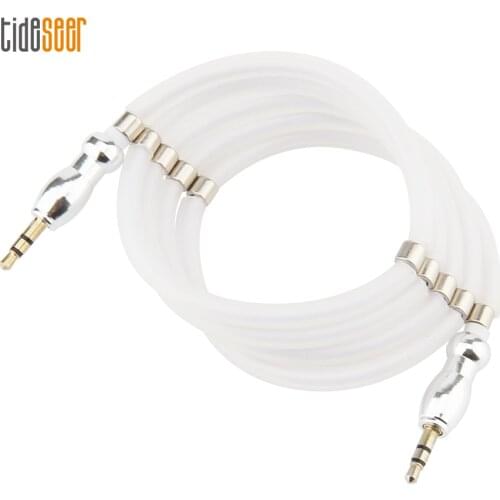 1M M/M Magnetic 3.5mm Jack Aux Cable For Headphone PC Car Audio Stereo Extender Cord 3.5 Speaker Line for Samsung MP3/4