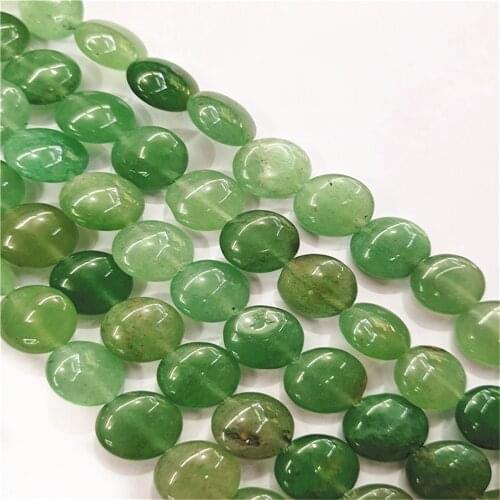 1 Strand/33pcs 12x6mm Wholesale Natural Green Aventurine Round Loose Beads DIY Jewelry Accessories 15.5inch S423