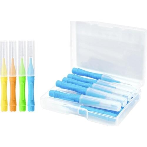 10Pcs/box L Shape Push-Pull Interdental Brush Oral Care Teeth Whitening Dental Tooth Pick Tooth Orthodontic Toothpick ToothBrush