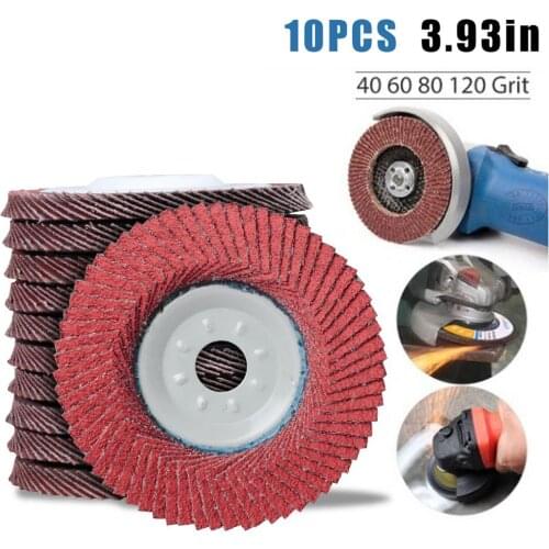 Wholesale 10pcs 40/60/80/120 Grits Flap Sanding Disc Grit Grinding Wheel Sandpaper Polishing Pad 110mm 3.9 Inch Sanding Discs