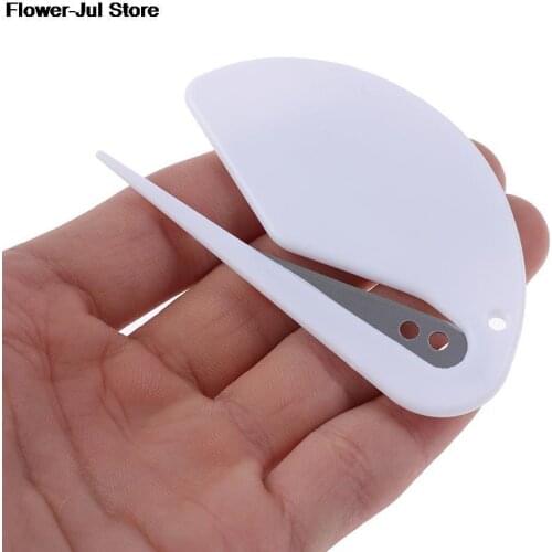 2Pcs / Lot Plastic Mini Letter Opener Mail Envelope Opener Safety Paper Guarded Cutter Blade Office Equipment