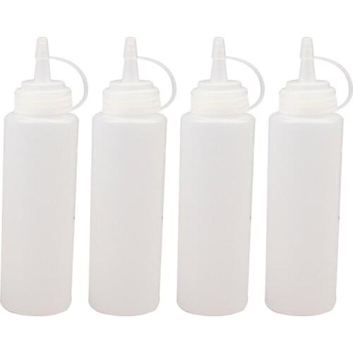 4Pcs Squeeze Squirt Condiment Bottles Salad Sauce Dispenser Ketchup Cruet