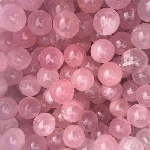 5pcs High quality Natural gemstone 100% natural pink rose quartz stone Tiny ball quartz crystal sphere healing crystals as gift