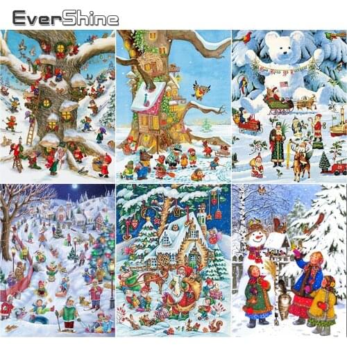EverShine Diamond Painting Cartoon Cross Stitch Diamond Embroidery Christmas 5D DIY Rhinestones Art New Arrival Handmade Gift