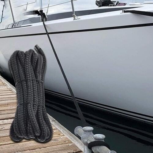 BT-RP002 black dock line double braided anti-scratch belt protective cover mooring boat rope kayak docking rope boat accessories