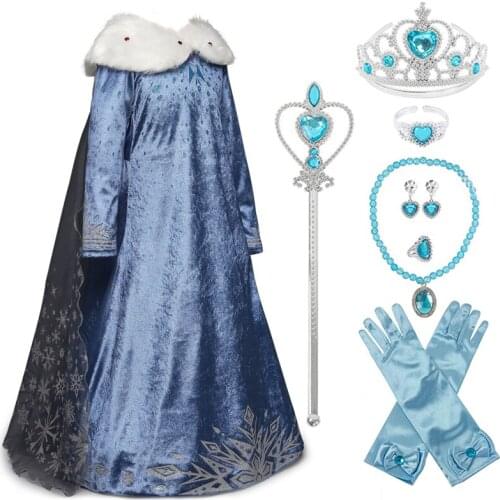 Kids Cosplay Princess Girl Dress Frozen 2 Anna Elsa 2 Carnival Costume Girls Dress Children Party Clothing Kids Fancy Vestidos