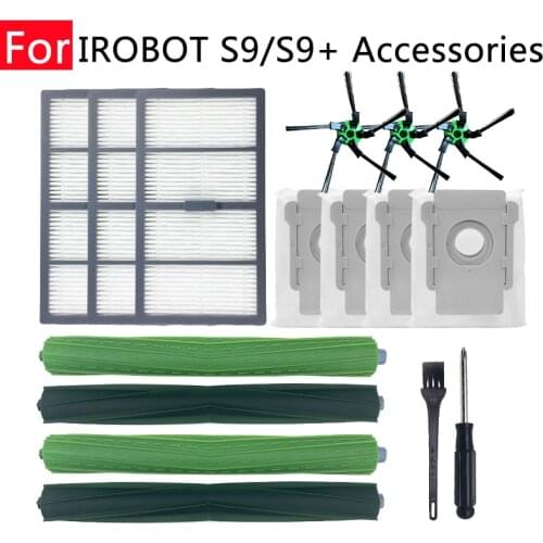 For IROBOT Roomba S9 S9+ Smart Home Accessories Spare Parts Hepa Filter Dust bag Main Side Brush Kit Mop Robot Vacuum Cleaner