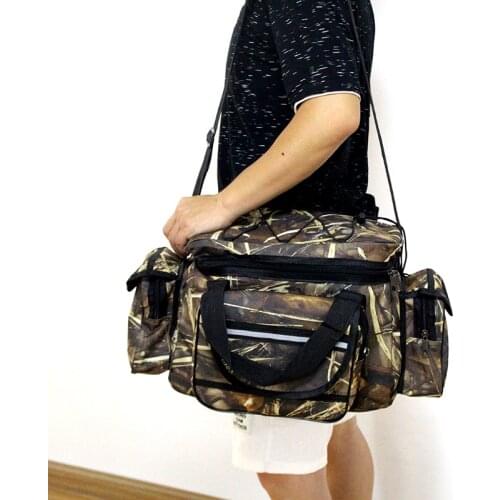 Fonoun Camouflage Fishing Shoulder Messenger Bag Lure Multiple Pockets High Capacity with Clapboard FNF104