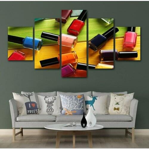 Life Color Nail Polish Manicure 5 pcs Modern Home Wall Decor Canvas Picture Art HD Print Painting On Canvas for Living Room