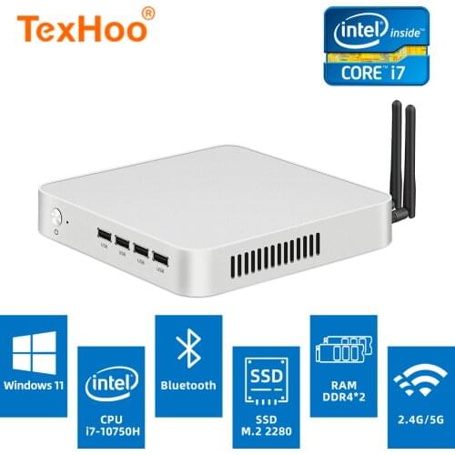 TexHoo Mini PC Gamer Windows 10 Pfsense Intel Core i7 i5 Processor NUC DDR4 Nvidia Graphics Card GT1030-2G Gaming Computers 4K