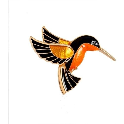Fashionable Chic Charming Cute Enamel Bird Brooch Pins Jewelry Women Gold Alloy Animal Fashion Decoration Banquet