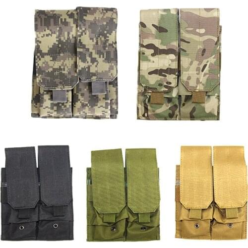 MOLLE Double Rifle Magazine Mag Cartridge Bag Pouch Carrier Hunting Tactical Airsoft Magazine Holder AR 15 M 4 16 Accessories