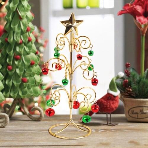 Christmas Decorations Wrought Iron New Mini Christmas Tree Creative 28cm Desktop Simulation Christmas Tree