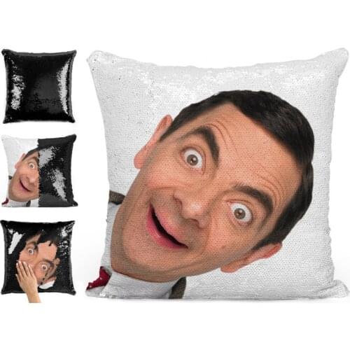 Mr Bean Rowan Atkinson sequin pillow | sequin Pillowcase | Two color pillow | gift for her | gift for him | pillow | magic pillo