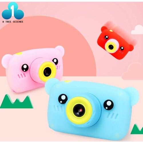 Portable Children 1200W HD Digital Camera Cute Cartoon Bear Shape 2 Inches IPS Screen Mini Kids Camera Toy Gift For Kids