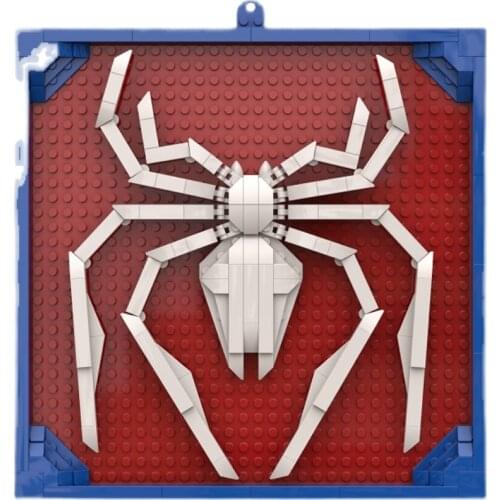 DIY MOC Hero Logo Photo Frame Decoration Assembling Building Block Decoration Toys for Children Gifts