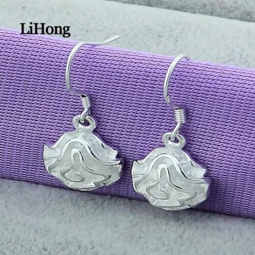 New 925 Sterling Silver Earrings Fashion Rose Earrings 925 Sterling Silver Women Earrings Charm Jewelry Wedding Wedding Gift