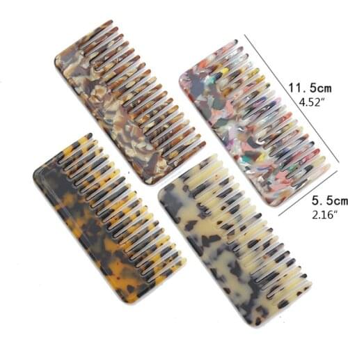 Wide Large Tooth Pocket Hair Comb Cellulose Acetate Detangling Hairbrush Tortoise Shell Portable Anti-static Hairdressing Tools
