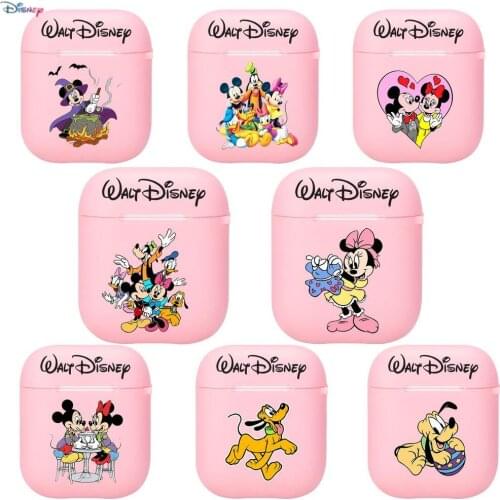 Disneys new cute Mickey Minnie Silicone Bluetooth Wireless Earphone Case for AirPods Protective Cover Skin Accessories Pods Cha