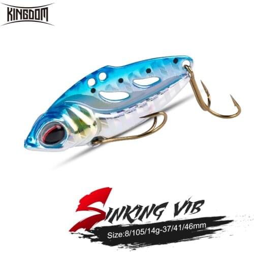 Kingdom Sinking Metal VIB Fishing Lure 8g 37mm 10.5g 41mm 16g 46mm Spoon Hard Swim Bait Far Casting Artificial Wobbler For Bass