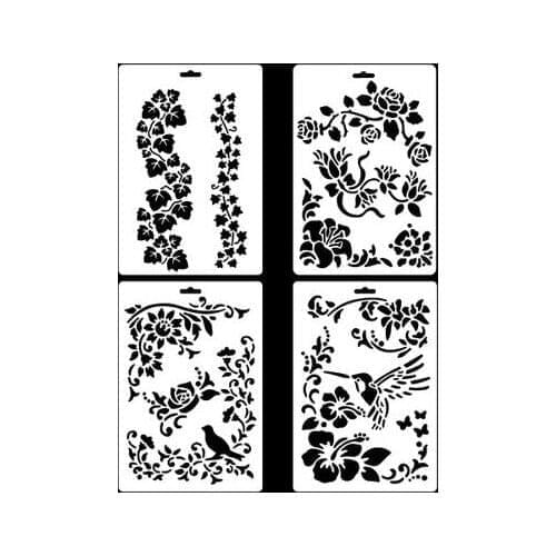 Flower bird leaves Layering Stencils for DIY Scrapbooking/photo album Decorative Embossing DIY Paper Cards Crafts