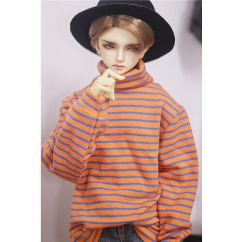 BJD doll clothes is suitable for 1/3 1/4 size versatile high collar knitted casual blouse with stripes as base doll accessories