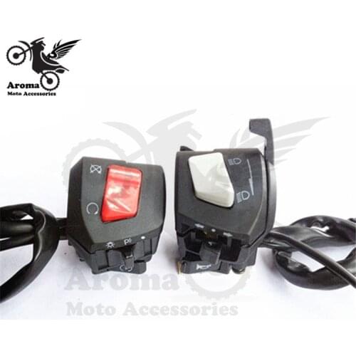 1 pair universal brand black moto switches power lighting multi-function motorbike control handlebar for honda motorcycle switch