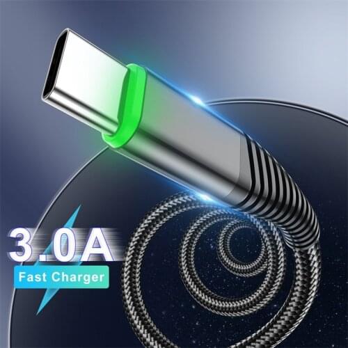 UKGO 3A LED USB Type C Cable Data Transfer Fast Charging Wire For iPhone 12 Samsung Xiaomi Huawei Mobile Phone Data Wire Cord