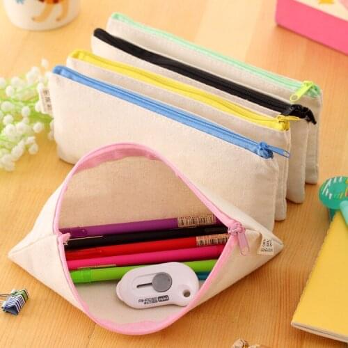 Storage stationery hand-painted blank canvas pencil case art student DIY small graffiti pencil case wholesale
