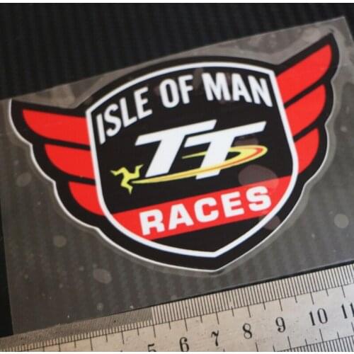1PCS moto car Styling Decals For TT Isle of Man RACES wing Reflective sticker