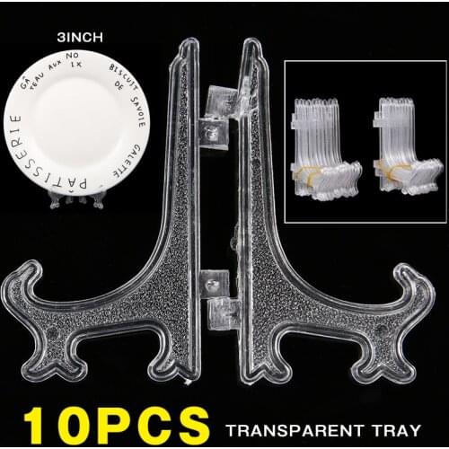 10PCS Mini Coin Shelves Clear Plastic Foldable Coin Minerals Plates Cards Display Badge Post Stand Holder