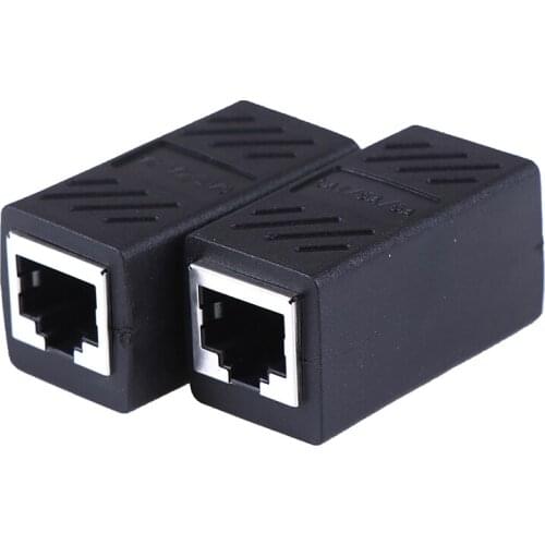 2pcs RJ45 Connector Cat7/6/5e Ethernet Adapter 8P8C Network Extender Extension Cable for Ethernet Cable Female to Female