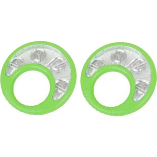 2X Green Musical Percussion Tambourine Double Orff Hub Tambourine Comfortable Teaching Toy Suitable for Children Adults