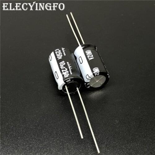 5pcs/50pcs 10uF 250V NICHICON VZ Series 10x16mm 250V10uF Wide Temperature Range Aluminum Electrolytic Capacitor