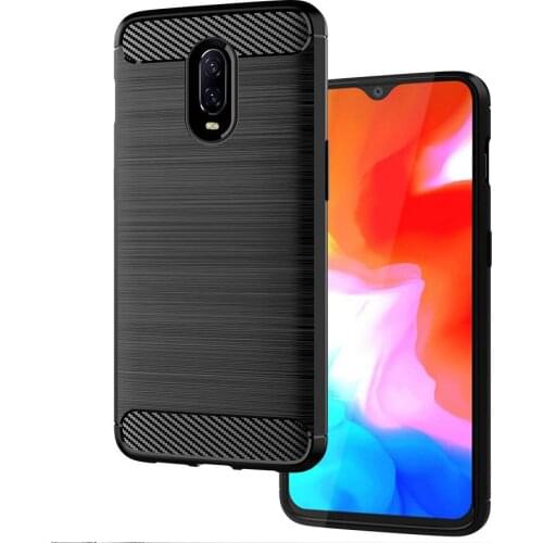 Shock Absorption Cover Soft TPU Anti Scratch Carbon Fiber Back Original Case for OnePlus 6T / A6010 1+6T 6.41" Cover Cases