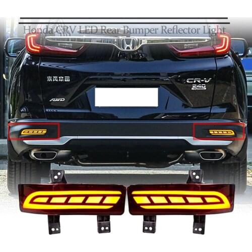 2PCS Car LED Bumper Light Brake Light Turn Signal Reflector 3-in-1 Functions LED Rear Fog Lamp For Honda C-RV CRV 2020 2021