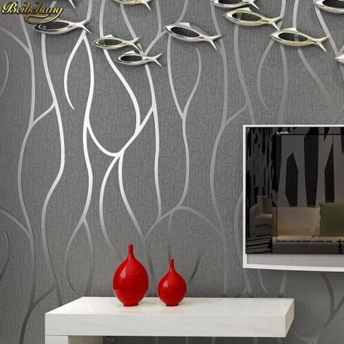 Beibehang 3D Stereo Thicker Deerkin Abstract Line Wallpaper High Striped Bedroom Hotel Living Room TV Background Wall paper