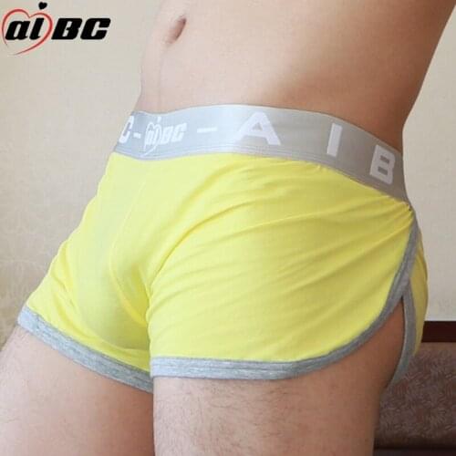 Fashion Men Boxer Shorts Casual Pure Cotton Underpants Silver Belt Fork Comfortable Sexy Men Underwear Male Panties
