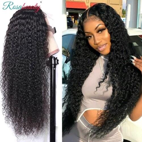 Brazilian Jerry Water Curly Wig Lace Front Wig Long Kinky Loose Deep wave Human Hair Wigs 13x4 lace frontal wig For Black Women