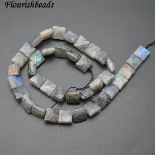 10mm Faceted Natural Labradorite Square shape Stone Loose Beads