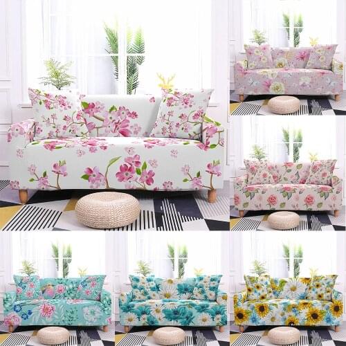 Flower Flora Print Elastic Sofa Cover Universal Stretch Sofa Slipcovers for Living Room Couch Cover Sofa Decor 1/2/3/4 Seater