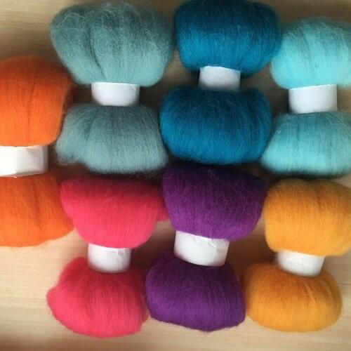 Combed 100% wool felting needle wool fiber 10g/7pcs/lot