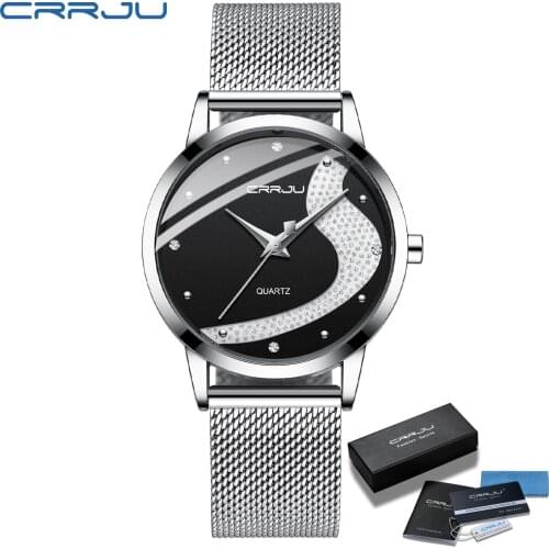 Женские серебряные часы CRRJU China At AliExpress