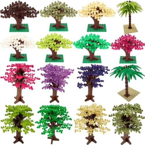 MOC City Series Trees Willow Bridge Model Toys Decoration Educational Building Blocks Suitable for Children Compatible Cities